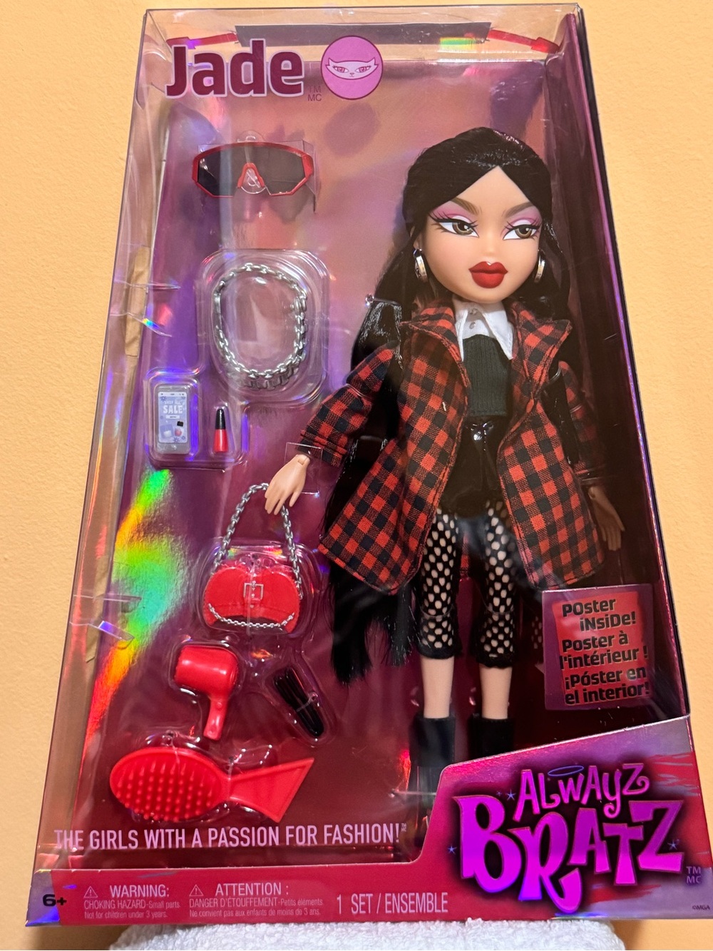 Bratz Alwayz Jade Fashion Doll in Red & Black Plaid Outfit